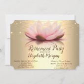 金ゴールドエレガントLotus String Lights退職パーティー 招待状 (正面)