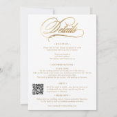 金ゴールドエレガントQR全て一つの書結婚の 招待状 (裏面)