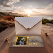 金ゴールドエレガントRNカドゥセウス写真卒業 アクリル招待状