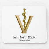金ゴールドエレガントV獣医医ベットアスレピウス マウスパッド (正面)
