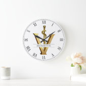 金ゴールドエレガントV獣医医ベットアスレピウス ラージ壁時計 (ホーム)