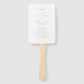 金ゴールドエレガ伝統的ントウェディングプログラム ハンドファン (正面)