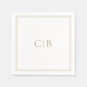 金ゴールドエレガ伝統的ントウェディング スタンダードカクテルナプキン (正面)