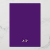 金ゴールドエレファント&ロータスフラワーインディアン結婚ズ 箔招待状 (裏面)