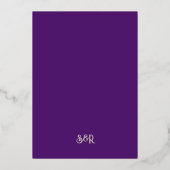 金ゴールドエレファント&ロータスフラワーインディアン結婚ズ 箔招待状 (裏面)