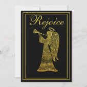 金ゴールドエンジェルオンブラックレジョイスクリスマス シーズンカード (正面)