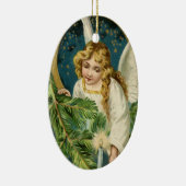 金ゴールドエンジェルクリスマスナイトヴィンテージホリデーカスタム セラミックオーナメント (右)
