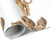 金ゴールドエンジェルクリスマスホリデーデコレーション ラッピングペーパー (ロールコーナー)