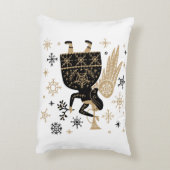 金ゴールドエンジェルスタークリスマスカロル民俗芸術 アクセントクッション (裏面(縦))