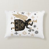 金ゴールドエンジェルスタークリスマスカロル民俗芸術 アクセントクッション (裏面)