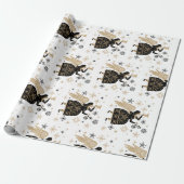 金ゴールドエンジェルスタークリスマスカロル民俗芸術 ラッピングペーパー (アンロールド)