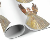 金ゴールドエンジェルホワイトラッピング紙 ラッピングペーパー (ロールコーナー)