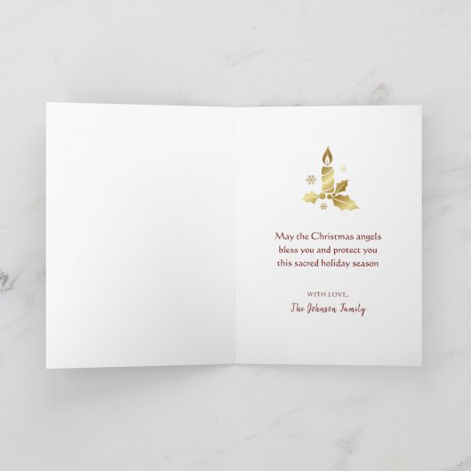 金ゴールドエンジェル華美クリスマス恵みレッド シーズンカード (内部)