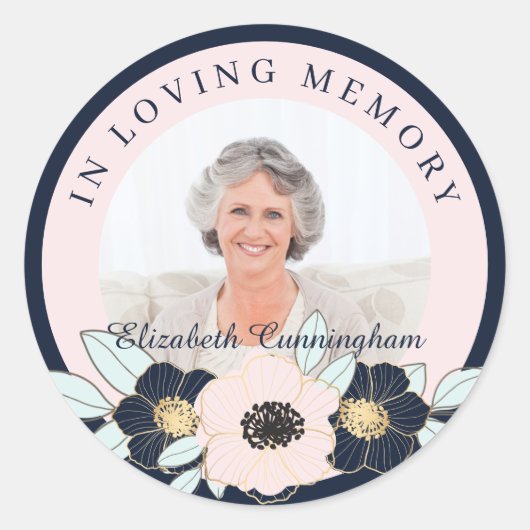 金ゴールドエンボスフローラと緑の葉 ラウンドシール (正面)