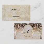 金ゴールドエンボスルックステームン結婚クス プレイスカード (正面/裏面)