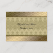 金ゴールドエンボスルネッサンス結婚のテーブル番号 プレイスカード (裏面)