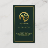 金ゴールドエ縁どメラルドグリーン建物請負業者 名刺 (裏面)