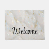 金ゴールドオエレガントパルジェムストーンウェルカム ドアマット (正面)