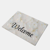 金ゴールドオエレガントパルジェムストーンウェルカム ドアマット (アングル)