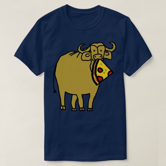 金ゴールドオックスとペパローニピザのスライス口 Tシャツ (デザイン正面)