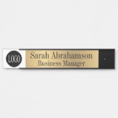 金ゴールドオフィスのドアのサイン長10"名前プレート サインプレート (正面)