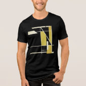 金ゴールドオフホワイト幾何学的モザイク抽象芸術MCM外観 トライブレンドＴシャツ (正面)