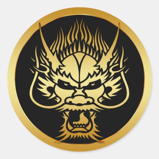 金ゴールドオリエンタルドラゴンヘッド ラウンドシール (正面)