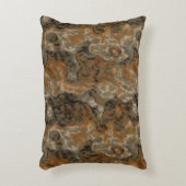 金ゴールドオリーブと黒抽象芸術 アクセントクッション (正面(垂直))