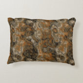 金ゴールドオリーブと黒抽象芸術 アクセントクッション (裏面)