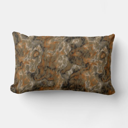 金ゴールドオリーブと黒抽象芸術 ランバークッション (正面)