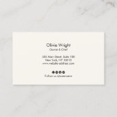 金ゴールドオリーブイタリアンブランチまたはギリシャケータリングシェフ 名刺 (裏面)