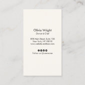 金ゴールドオリーブイタリアンブランチまたはギリシャケータリングシェフ 名刺 (裏面)