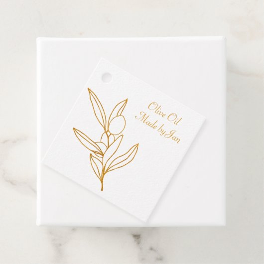 金ゴールドオリーブブランチギフトラベル フェイバータグ (インサイチュ)