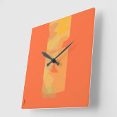 金ゴールドオレンエレガントジ抽象芸術フローラ スクエア壁時計 (傾斜)