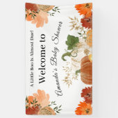 金ゴールドオレンジオータム秋ベビーシャワーウェルカムバナー 横断幕 (縦)