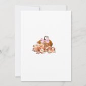 金ゴールドオレンジカボチャフローラベビーシャワー招待状 招待状 (裏面)