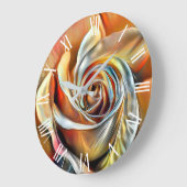 金ゴールドオレンジビューティフルユニークバラアートドリーム ラージ壁時計 (傾斜)