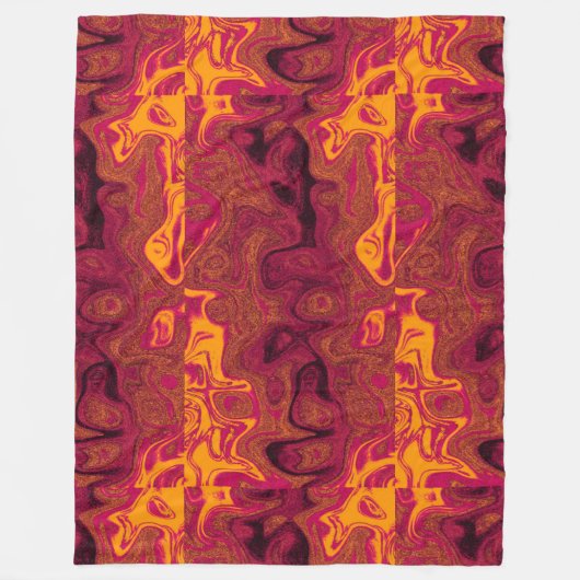 金ゴールドオレンジファイアストーン フリースブランケット (正面)