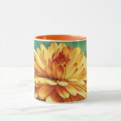 金ゴールドオレンジフラワームームアートマグカップ マグカップ (中央)