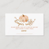 金ゴールドオレンジフローラカボチャおむつラッフルチケット エンクロージャーカード (正面)