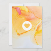 *～*金ゴールドオレンジ明るい赤紫色水結婚色 招待状 (裏面)