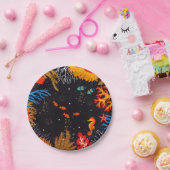 金ゴールドオレンジ熱帯夏海水中 ペーパープレート (パーティー)