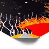 金ゴールドオレンジ熱帯夏海水中 ポスター (角)