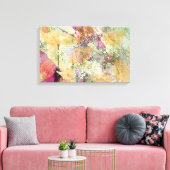 金ゴールドオレンジ色の秋リーフ葉のヴィンテージデコページ キャンバスプリント (インサイチュ (リビング))