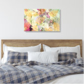 金ゴールドオレンジ色の秋リーフ葉のヴィンテージデコページ キャンバスプリント (インサイチュ (寝室))