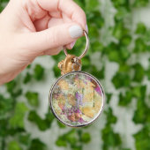 金ゴールドオレンジ色の秋リーフ葉のヴィンテージデコページ キーホルダー (手)