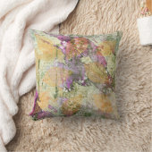 金ゴールドオレンジ色の秋リーフ葉のヴィンテージデコページ クッション (ブランケット)