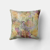 金ゴールドオレンジ色の秋リーフ葉のヴィンテージデコページ クッション (裏面)