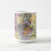 金ゴールドオレンジ色の秋リーフ葉のヴィンテージデコページ コーヒーマグカップ (中央)