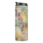 金ゴールドオレンジ色の秋リーフ葉のヴィンテージデコページ タンブラー (回転右)